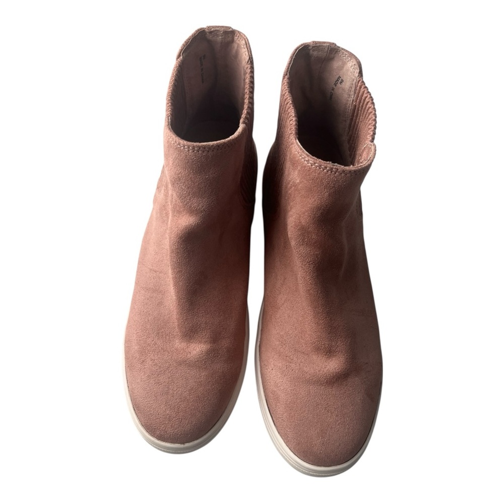 Steve by Steve Madden Women's Lanci Mauve Pink Suede Ankle Boots Size 9M Slip-on